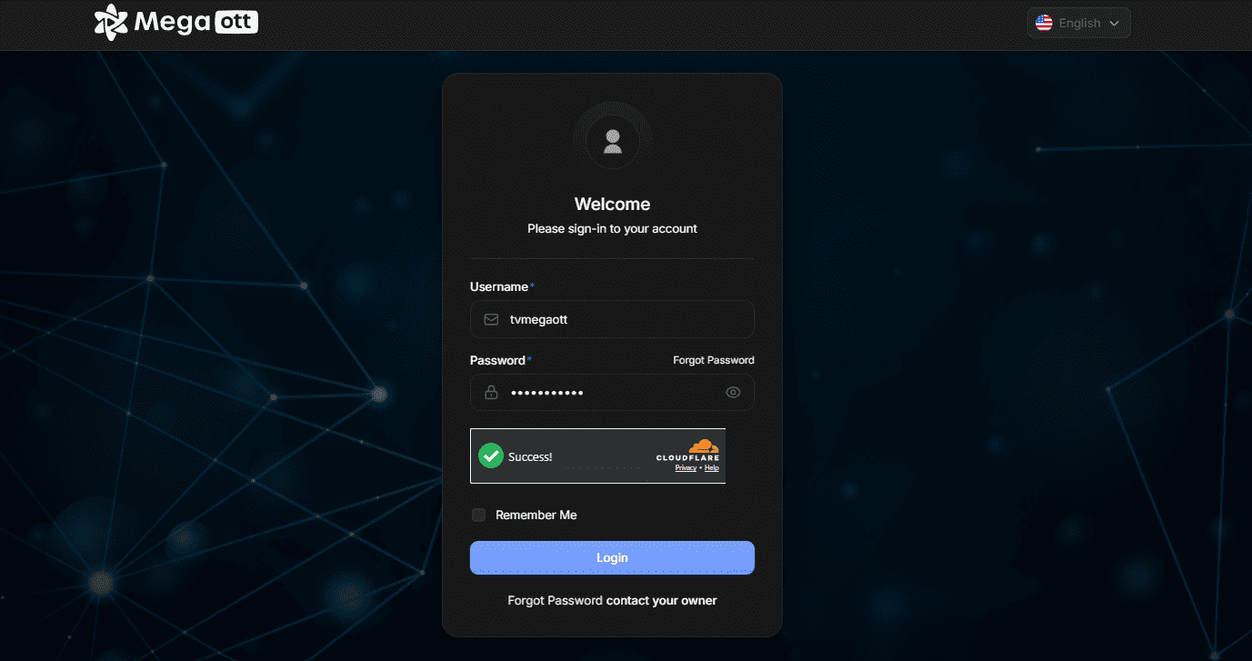 MEGAOTT IPTV reseller panel